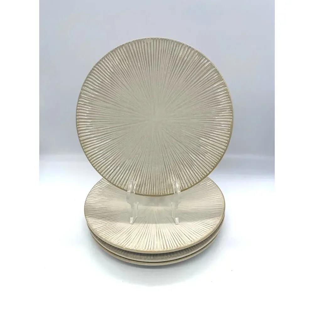 Colin Cowie Lotus Leaf JC Penney Set of 4 Tan Salad Plates 9